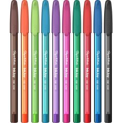 Pix fara mecanism, varf conic 1.0mm, 10 culori/set, Papermate InkJoy