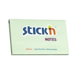 Notes autoadeziv, 76x127mm, 100 file/set, verde pastel, Stick'n