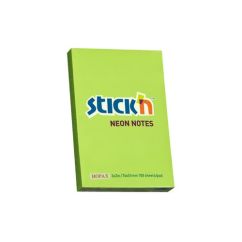 Notes autoadeziv, 51x76mm, 100 file/set, verde neon, Stick'n