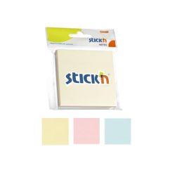 Notes autoadeziv, 76x76mm, 3 culori pastel x 50 file/set, Stick'n