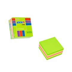Notes autoadeziv cub, 51x51mm, 250 file/set, culori neon/pastel, Stick'n
