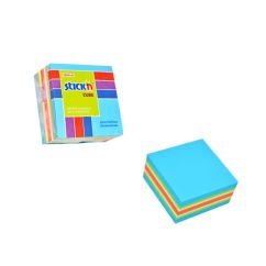 Notes autoadeziv cub, 51x51mm, 250 file/set, culori neon/pastel, Stick'n