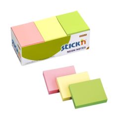 Notes autoadeziv, 38x51mm, 3 culori neon, 12 buc x 100 file/set, Stick'n