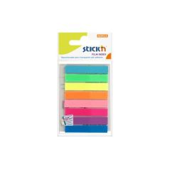 Index autoadeziv din plastic, 45x8mm, 8 culori neon x 20 file/set, Stick'n