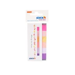 Index autoadeziv din hartie, 45x15mm, 6 culori neon si pastel x 30 file/set, Stick'n