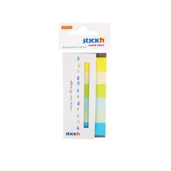 Index autoadeziv din hartie, 45x15mm, 6 culori neon si pastel x 30 file/set, Stick'n