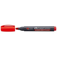 Marker permanent, varf rotund 2.8mm, rosu, Faber-Castell Multimark Winner 52