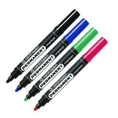 Marker permanent, varf rotund 2.5mm, 4 culori/set, Centropen 8566