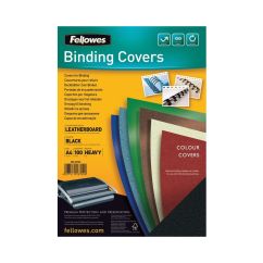 Coperti carton A4, 250 g/mp, 100 buc/top, negru, Fellowes