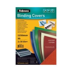 Coperti carton A4, 250 g/mp, 100 buc/top, rosu, Fellowes
