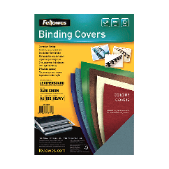 Coperti carton A4, 250 g/mp, 100 buc/top, verde inchis, Fellowes