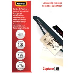 Folie laminare 75x105mm, 125 microni, 100 buc/top, Fellowes