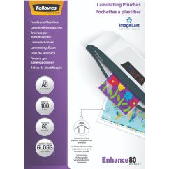 Folie laminare A5, 80 microni, 100 buc/top, Fellowes