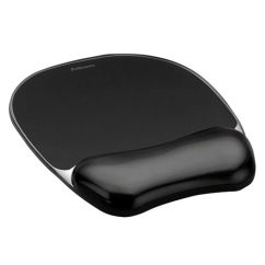 Mouse pad si suport incheietura, negru, Fellowes Crystal Gel