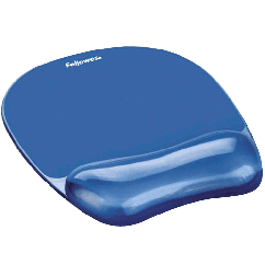 Mouse pad si suport incheietura, albastru, Fellowes Crystal Gel