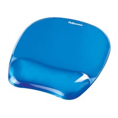 Mouse pad si suport incheietura, albastru, Fellowes Crystal Gel