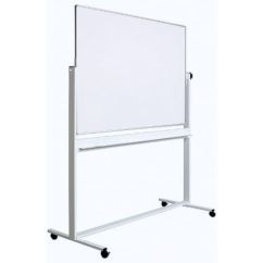 Tabla magnetica - whiteboard, dubla, rotativa, 100x150cm, rama aluminiu, Optima