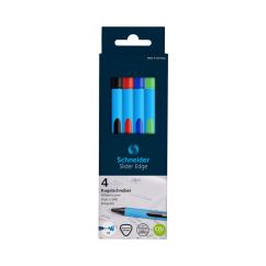 Pix semi-gel, varf 0.6mm, 4 culori/set, Schneider Slider Edge XB