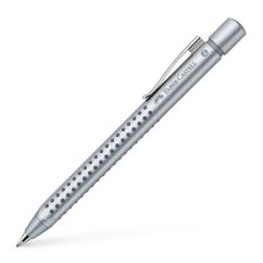 Pix cu pasta, varf 0.7mm, corp argintiu, scris albastru, Faber-Castell 2011 XB