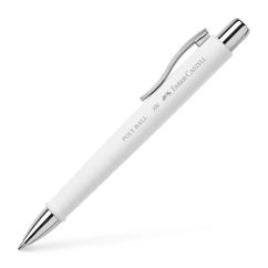 Pix cu pasta, varf 1.4mm, corp alb, scris albastru, Faber-Castell Poly Ball XB