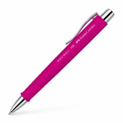 Pix cu pasta, varf 0.7mm, corp roz, scris albastru, Faber-Castell Poly Ball XB
