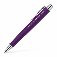 Pix cu pasta, varf 0.7mm, corp plumb, scris albastru, Faber-Castell Poly Ball XB