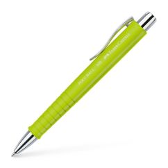 Pix cu pasta, varf 0.7mm, corp lime, scris albastru, Faber-Castell Poly Ball XB