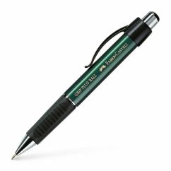 Pix cu pasta, varf 0.7mm, corp verde, scris albastru, Faber-Castell Grip Plus 1407 M