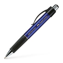 Pix cu pasta, varf 0.7mm, corp albastru, scris albastru, Faber-Castell Grip Plus 1407 M