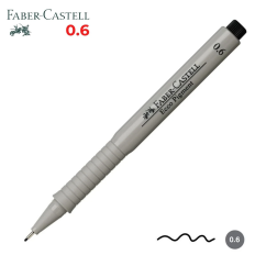 Liner, varf 0.6mm, negru, Faber-Castell Eco Pigment