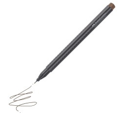 Liner, varf 0.4mm, maro inchis, Faber-Castell Grip