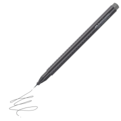 Liner, varf 0.4mm, gri, Faber-Castell Grip