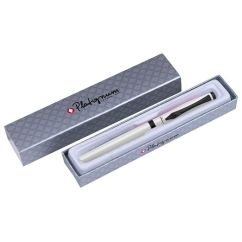 Stilou, penita medie, alb, Platignum Vibe Metalic