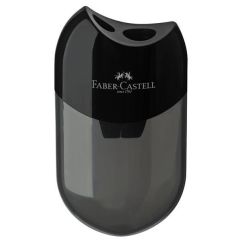 Ascutitoare dubla, cu container, negru, Faber-Castell