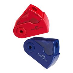 Ascutitoare simpla, rosu/albastru, Faber-Castell Sleeve-Mini
