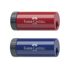 Ascutitoare simpla, cu container, rosu/albastru, Faber-Castell