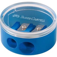 Ascutitoare dubla, cu container, rosu/albastru, Faber-Castell Twist