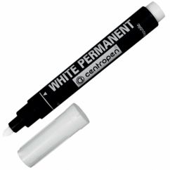 Marker permanent, varf rotund 2.5mm, alb, Centropen 8586
