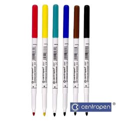 Marker whiteboard, varf rotund 2.0mm, 6 culori/set, Centropen 2507