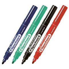 Marker flipchart, varf rotund 2.5mm, 4 culori/set, Centropen 8550