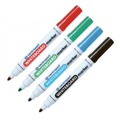 Marker whiteboard, varf rotund 2.5mm, 4 culori/set, Centropen 8559