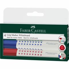 Marker whiteboard, varf tesit 2.2mm, 4 culori/set, Faber-Castell  Grip