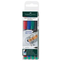 Marker permanent, varf rotund 0.4mm, 4 buc/set, Faber-Castell Multimark
