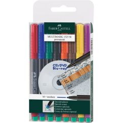 Marker permanent, varf rotund 1.0mm, 8 culori/set, Faber-Castell Multimark