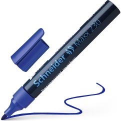 Marker permanent, varf rotund 1-3mm, albastru, Schneider 230