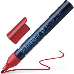 Marker permanent, varf rotund 1-3mm, rosu, Schneider 230