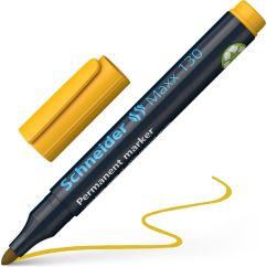 Marker permanent, varf rotund 1-3mm, galben, Schneider 130