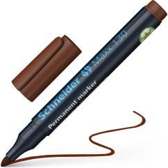 Marker permanent, varf rotund 1-3mm, maro, Schneider 130