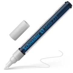 Marker cu vopsea, varf tesit 1-2mm, alb, Schneider Maxx 271