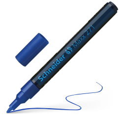 Marker cu vopsea, varf tesit 1-2mm, albastru, Schneider Maxx 271